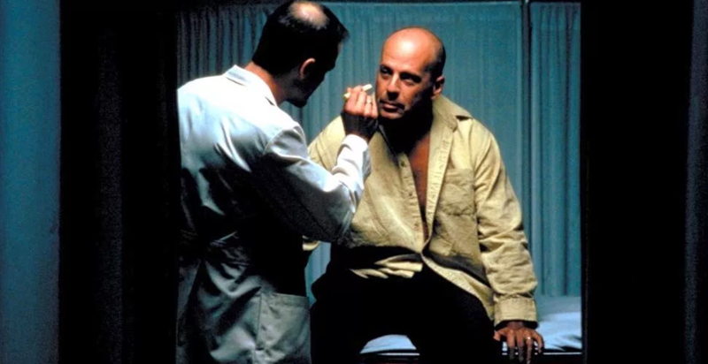 Bruce Willis in a scene from Unbreakable.